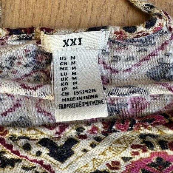 Forever 21 XXI Patterned Tank Top Medium - Picture 3 of 6